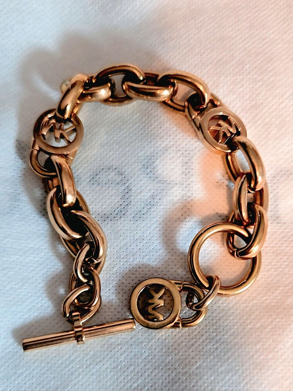 Michael Kors Rose Gold Toggle Charm Bracelet NWOT